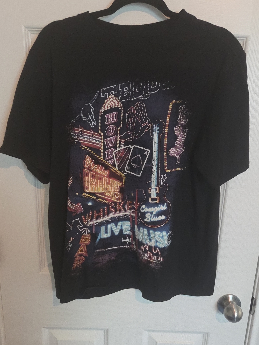 Black Graphic Women's M Oversized T-Shirt Miranda Lambert Country Music Signage